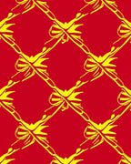 Bold Red Yellow Bow Geometric Rug