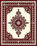 Crimson Medallion Bordered Rug