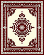 Crimson Medallion Bordered Rug