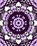 Plum Lilac Floral Medallion Rug