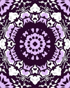 Plum Lilac Floral Medallion Rug