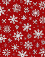 Crimson White Snowflake Scatter Rug
