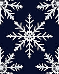 Winter White Snowflake Navy Background Rug