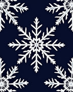 Winter White Snowflake Navy Background Rug
