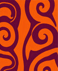 Vibrant Orange Plum Swirls Rug
