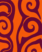 Vibrant Orange Plum Swirls Rug