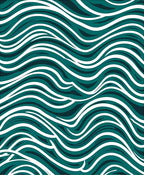 Deep Teal White Flowing Waves Rug