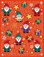 Festive Gnomes Gifts and Snowflakes Whimsy Rug