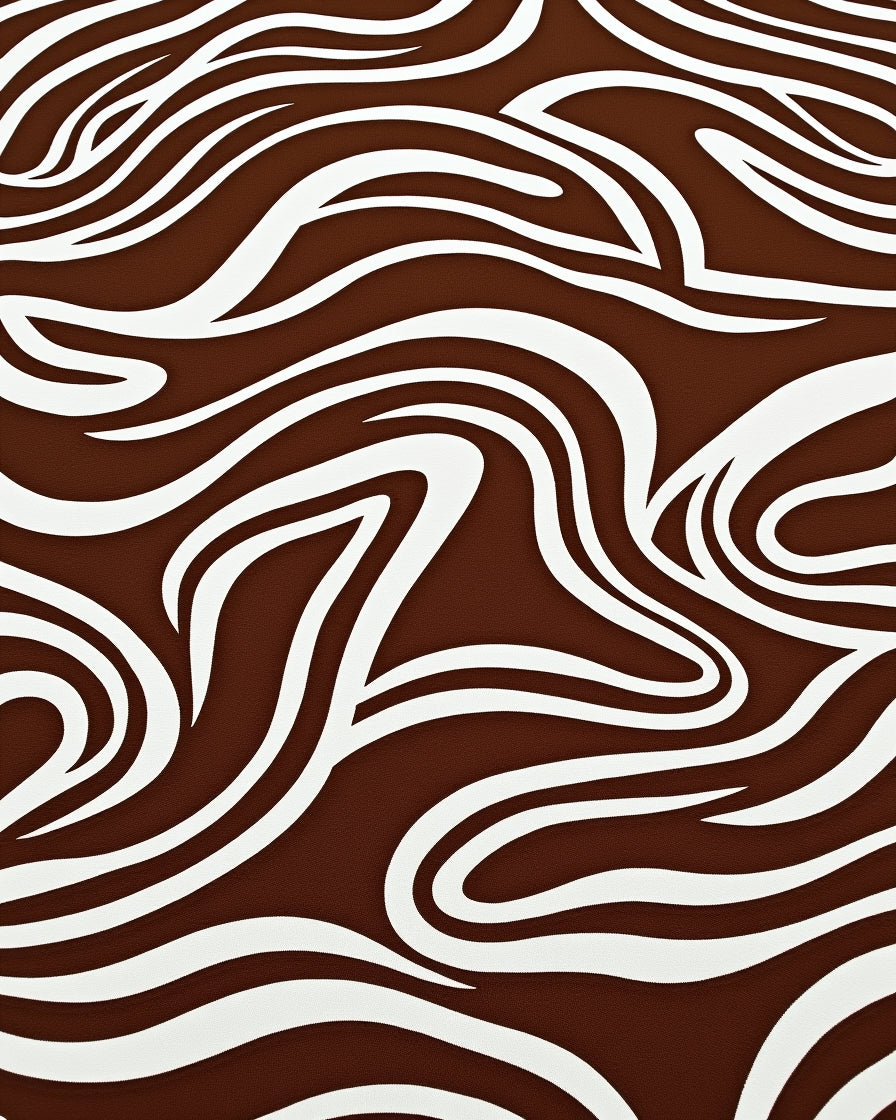 Bold Brown White Equine Swirl Rug