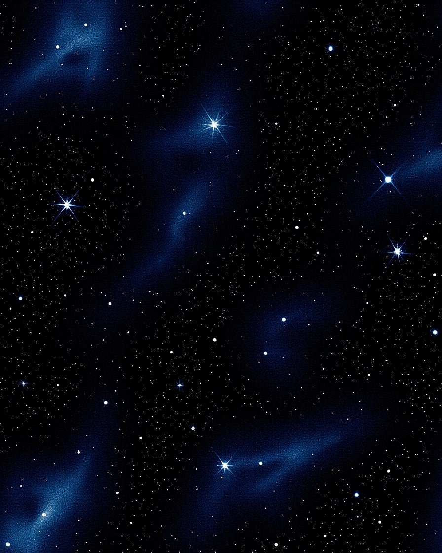 Deep Blue Starry Night Cosmos Rug