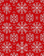 Crimson White Snowflake Cluster Rug