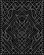 Linear Black White Abstract Geometric Rug