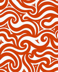 Bold Orange Tribal Swirl Rug