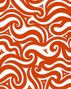 Bold Orange Tribal Swirl Rug