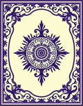 Deep Violet Floral Sunburst Art Nouveau Rug