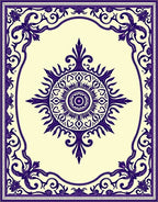 Deep Violet Floral Sunburst Art Nouveau Rug