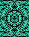 Bold Teal Mandala Floral Graphic Rug