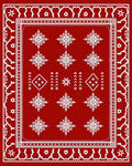 Crimson White Folk Floral Medallion Rug