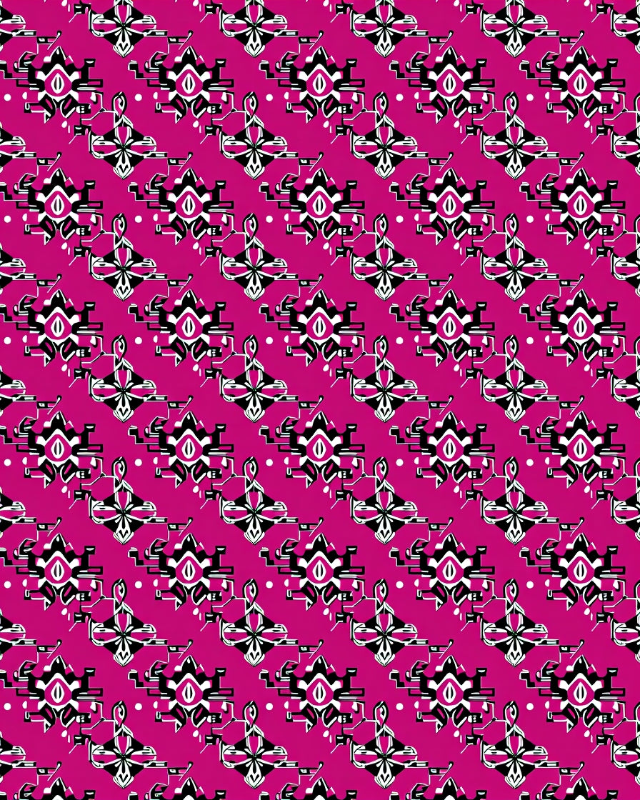 Hot Pink Abstract Geometric Art Rug