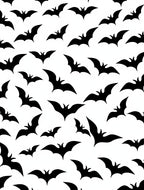 Black Bat Silhouette Collage Rug