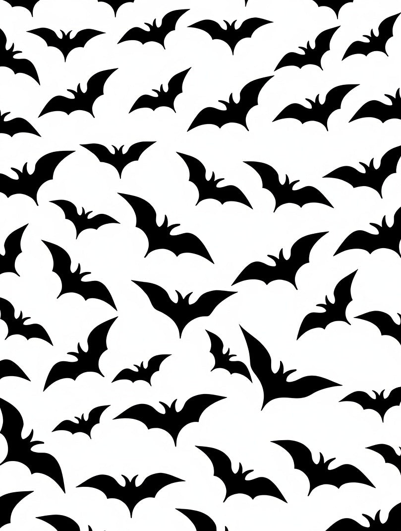 Black Bat Silhouette Collage Rug