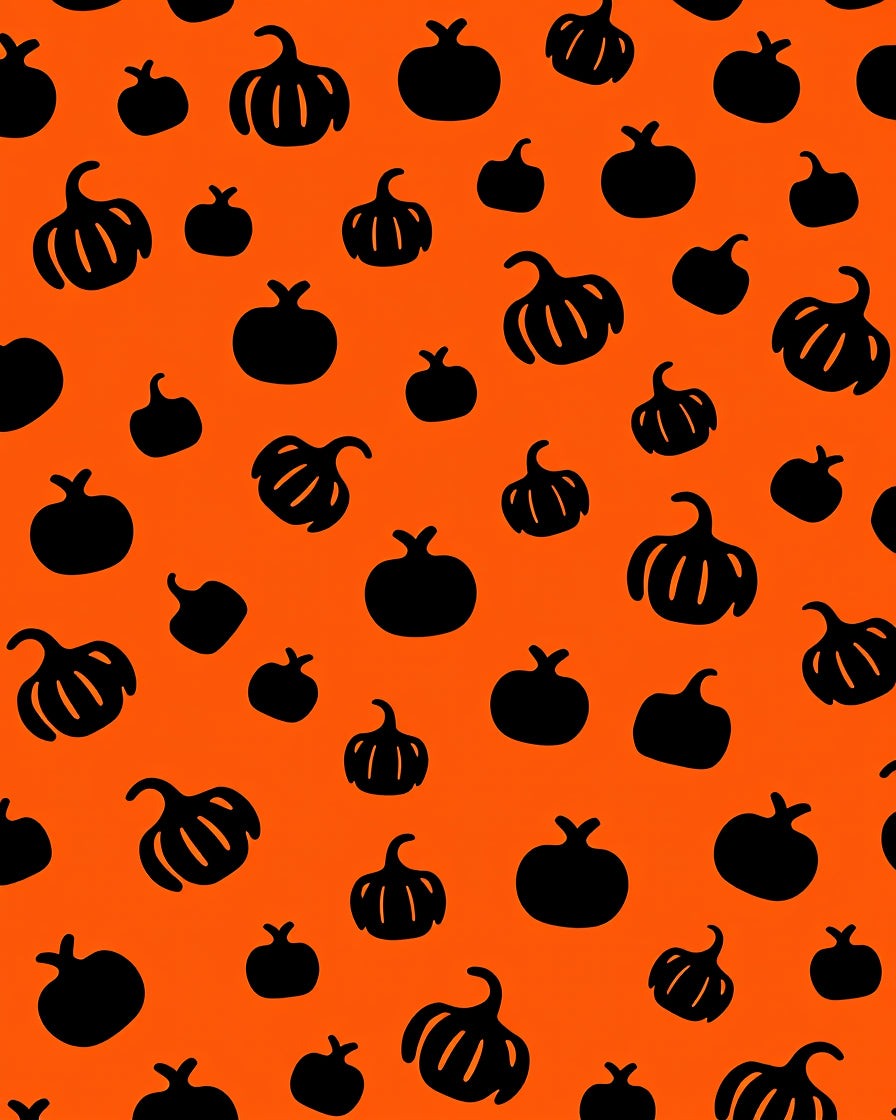 Black Pumpkin Pumpkin Patch Pattern Rug