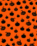 Black Pumpkin Pumpkin Patch Pattern Rug