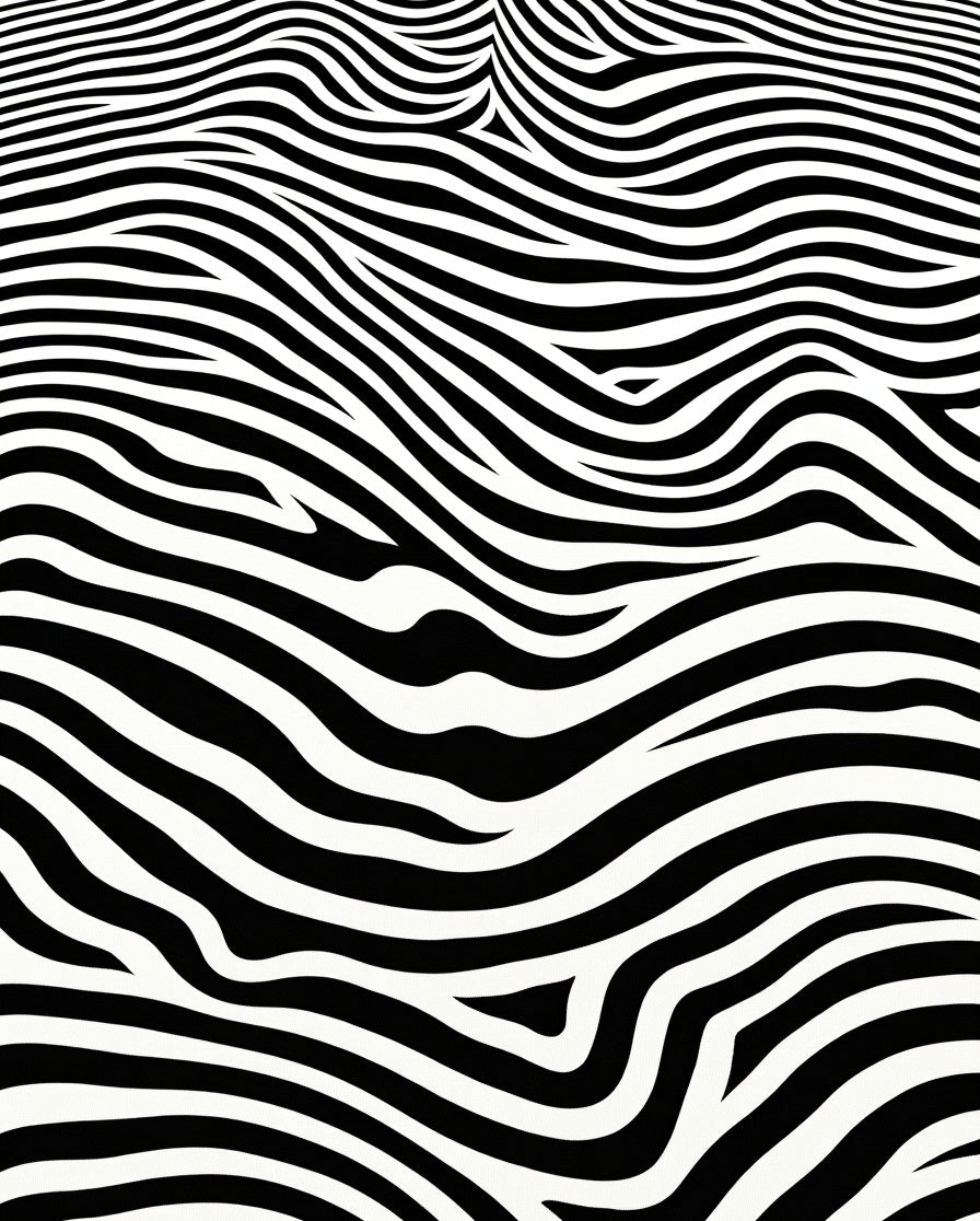 Modern Black White Wave Rug