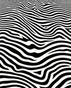 Modern Black White Wave Rug