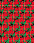 Red Plaid Green Leaf Vine Rug