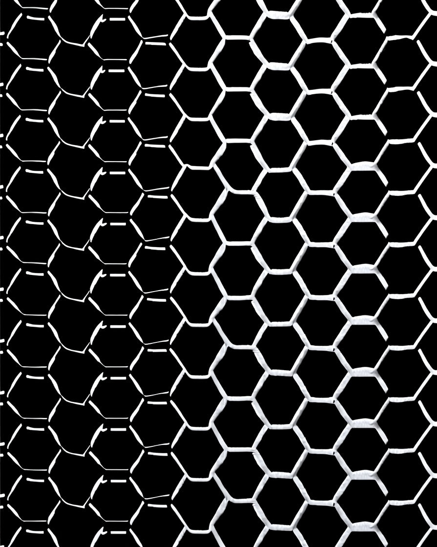 Bold Black White Hexagonal Mesh Rug