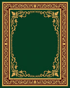 Emerald Green Gold Vine Border Rug