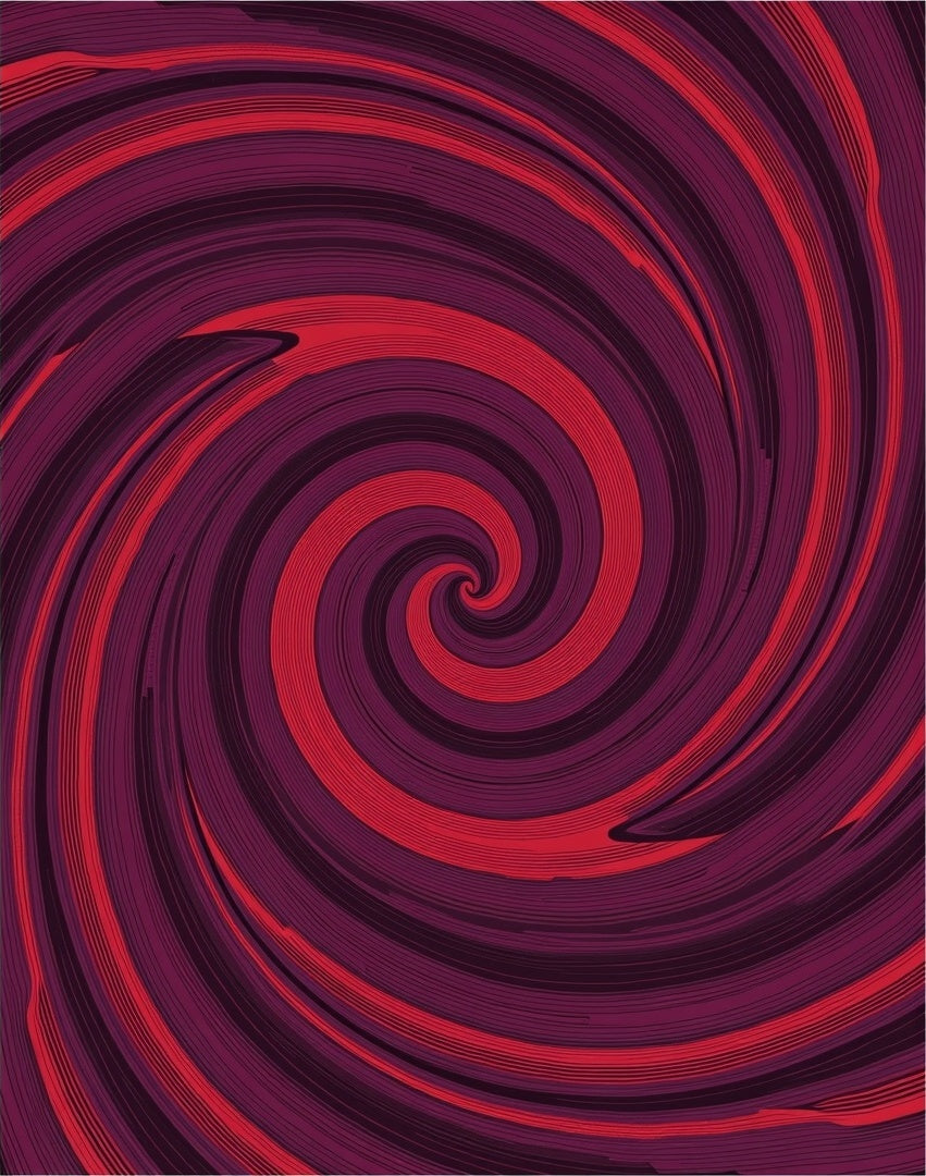 Crimson Red Spiral Swirl Rug