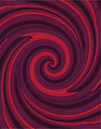 Crimson Red Spiral Swirl Rug