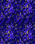 Deep Indigo Abstract Floral Swirls Rug
