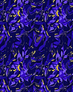 Deep Indigo Abstract Floral Swirls Rug
