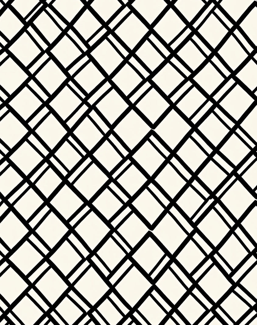 Modern Black Diagonal Intersecting Lines Rug