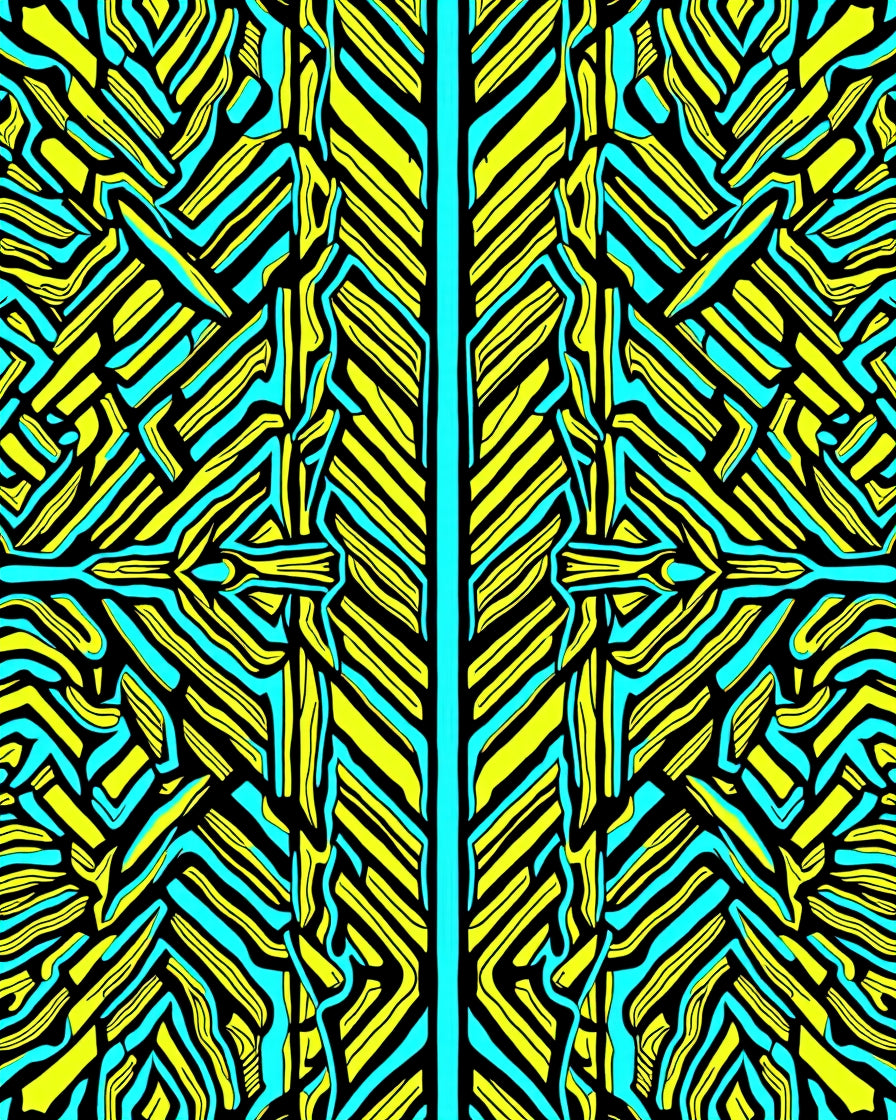 Vibrant Yellow Turquoise Abstract Stripes Rug