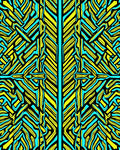 Vibrant Yellow Turquoise Abstract Stripes Rug