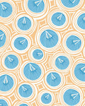 Blue Orange Circular Abstract Waves Rug