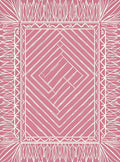 Pink Diamond Geometric Vine Border Rug