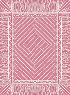 Pink Diamond Geometric Vine Border Rug
