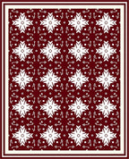 Crimson Floral Star Intricate Folk Rug