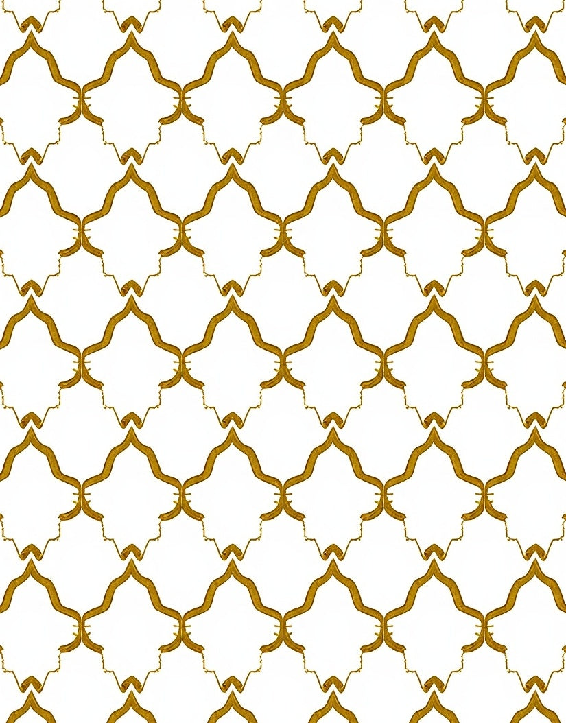Golden Lattice Quatrefoil Repeat Rug