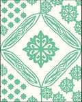 Mint Green Floral Geometric Medallion Rug
