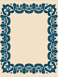 Deep Teal Floral Border Cream Rug