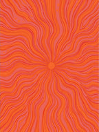 Groovy Orange And Pink Sunburst Rug