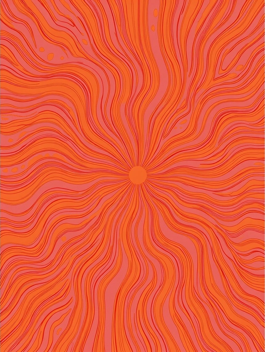 Groovy Orange And Pink Sunburst Rug