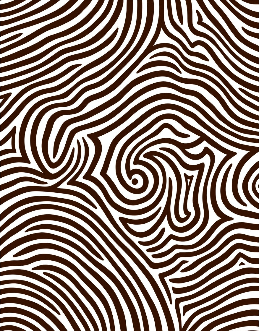 Organic Brown and White Swirl Rug