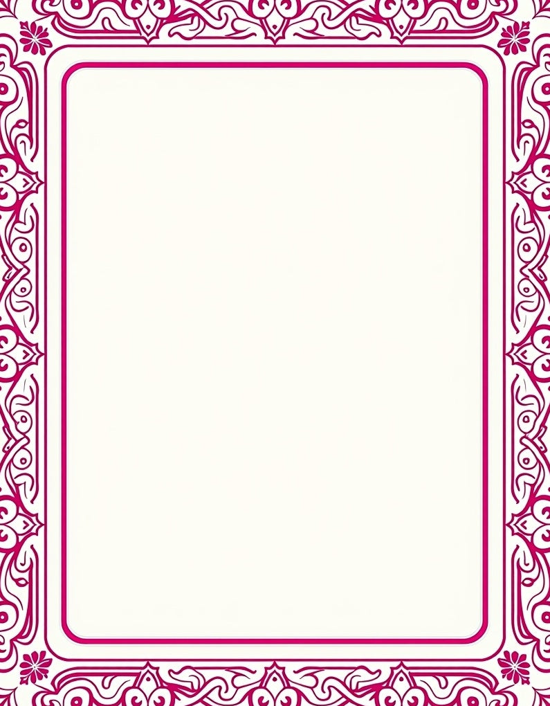 Magenta Floral Vine Symmetry Rectangular Rug